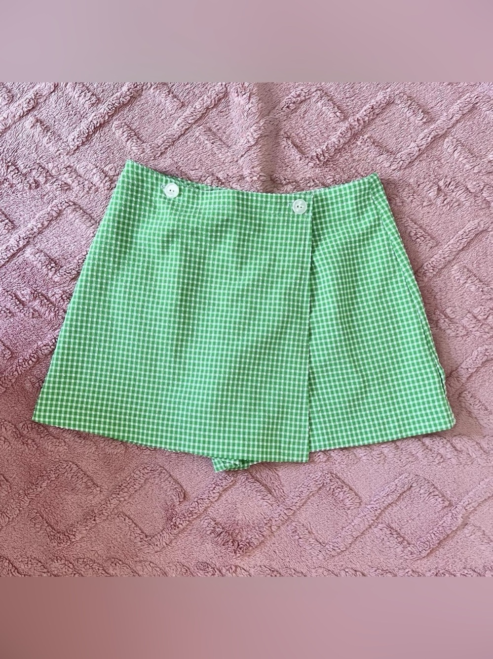 IN San Francisco Gingham Green & White Skort Size 3